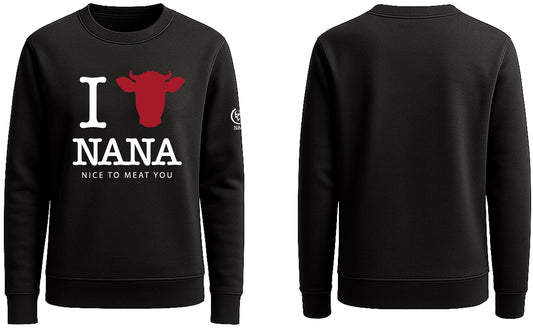 FELPA GIROCOLLO UNISEX. I LOVE NANA.