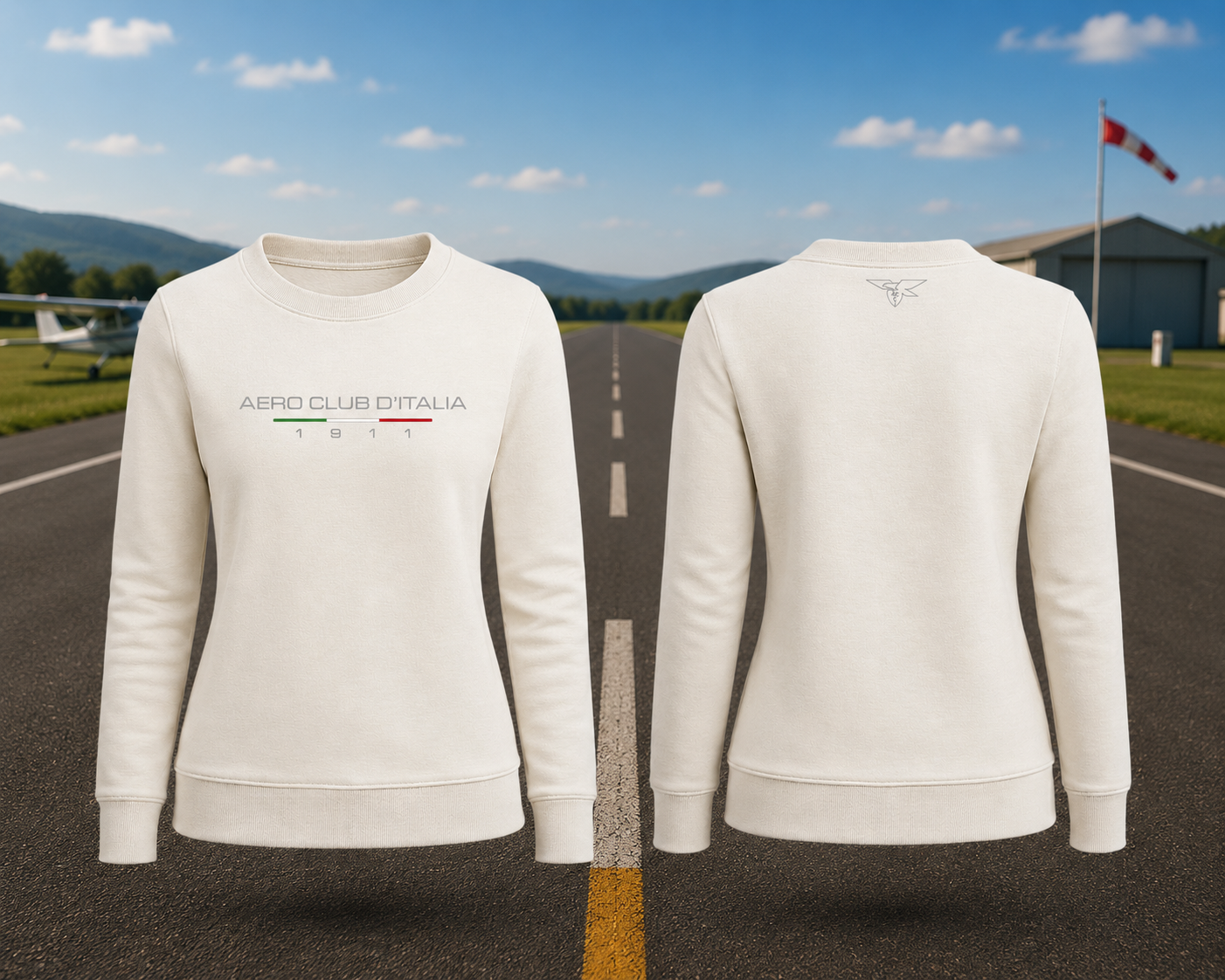 AECI-006D. Felpa Girocollo Leggera Donna Aero Club Italia